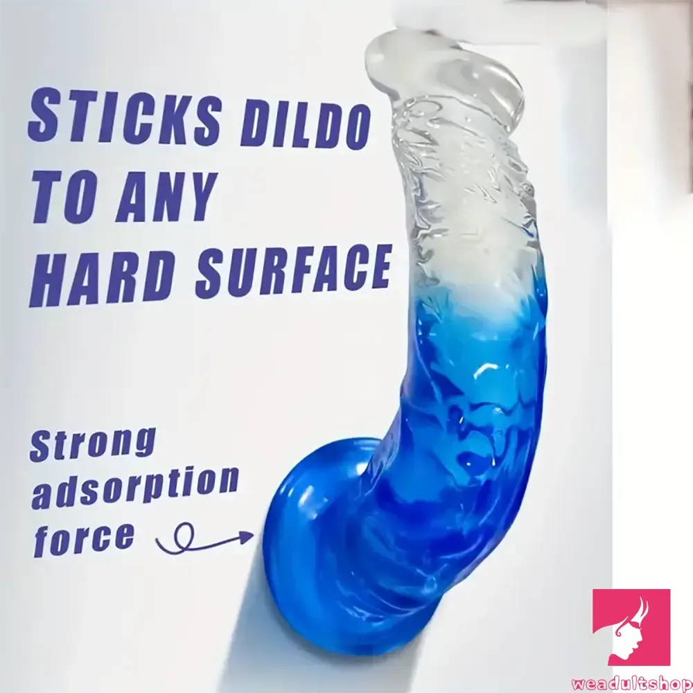 7.28in Soft Silicone Clear Real Dildo For Anus Clitoris Stimulation