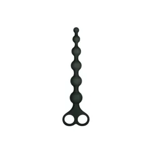 8 Ribbed Silicone Anal Beads Black