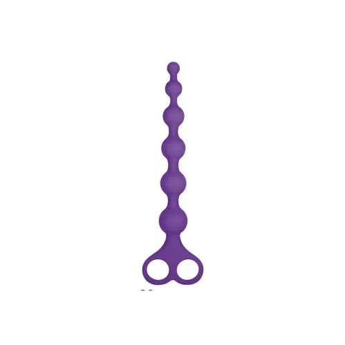8 Ribbed Silicone Anal Beads Black