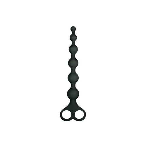 8 Ribbed Silicone Anal Beads Black