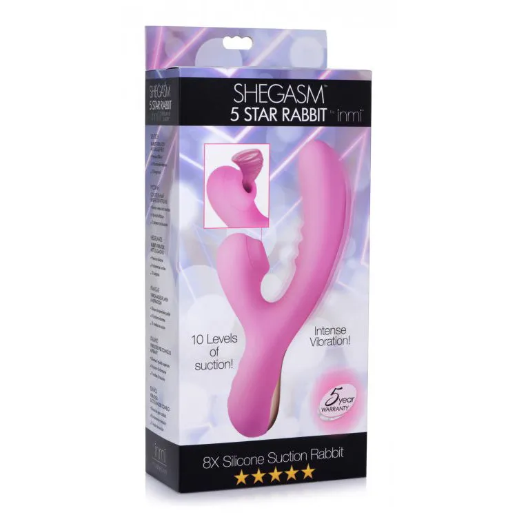 8x Silicone Suction Rabbit - Pink