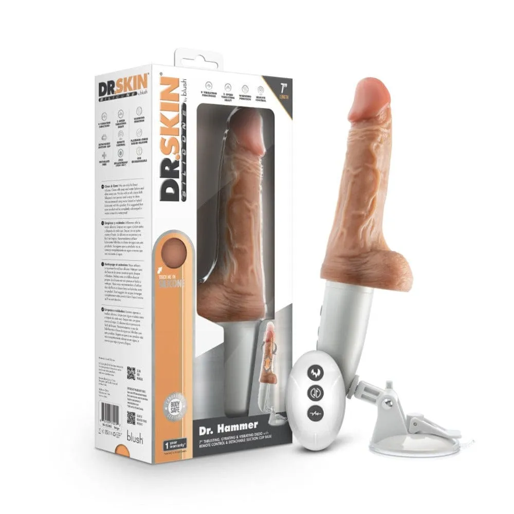 Blush Dr. Skin Dr. Hammer 7 Thrusting Gyrating Vibrating Dildo