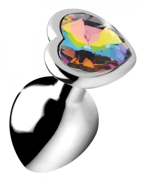 Booty Sparks Rainbow Prism Heart Anal Plug  - Medium