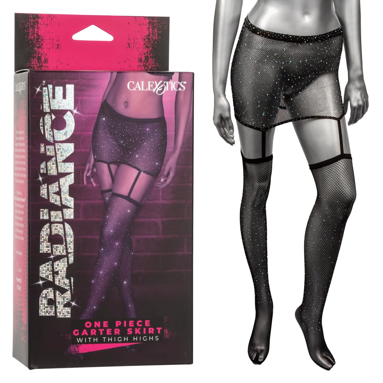 CalExotics Radiance One Piece Garter Skirt With Thigh Highs
