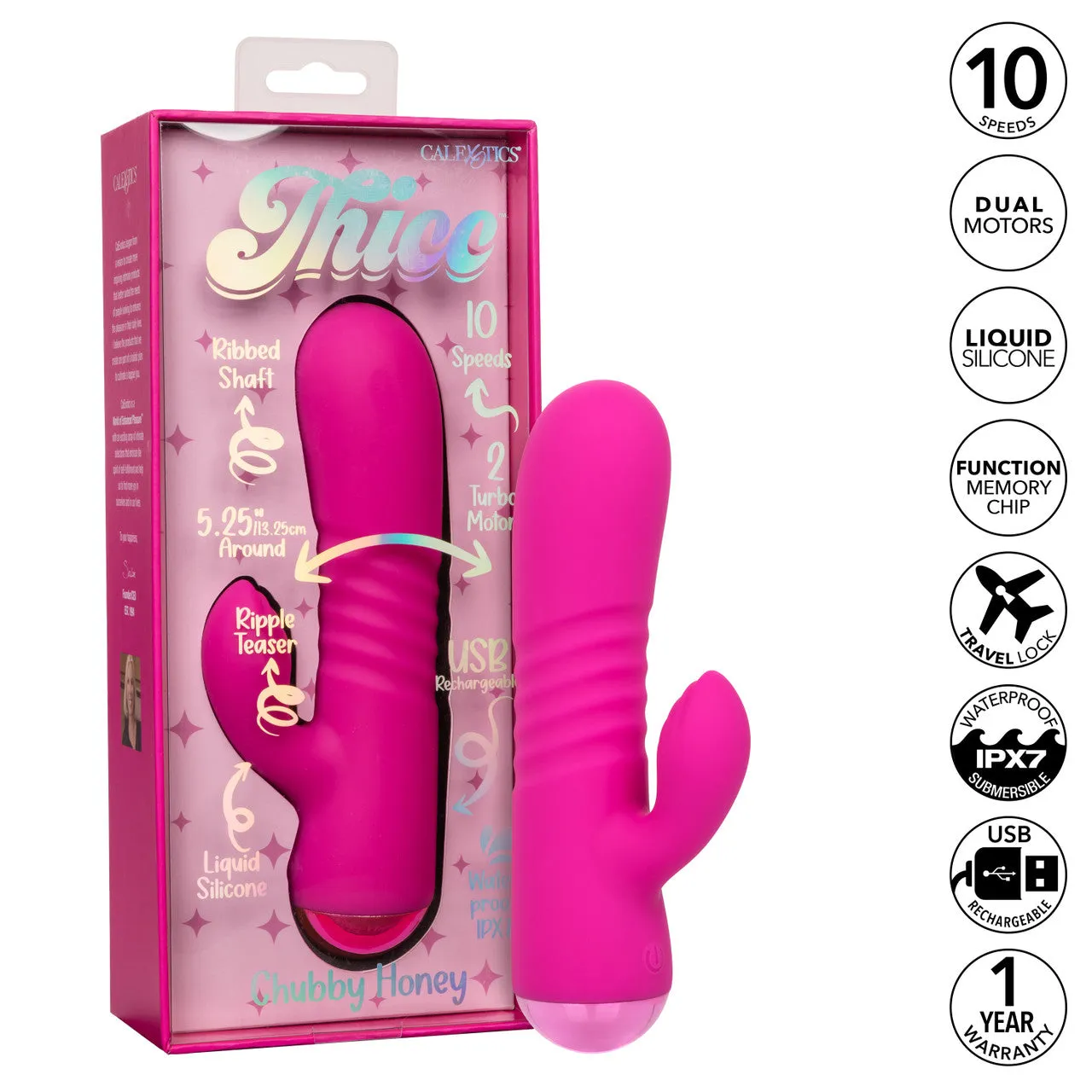 CalExotics Thicc Chubby Honey G Spot Rabbit Vibrator Rechargeable