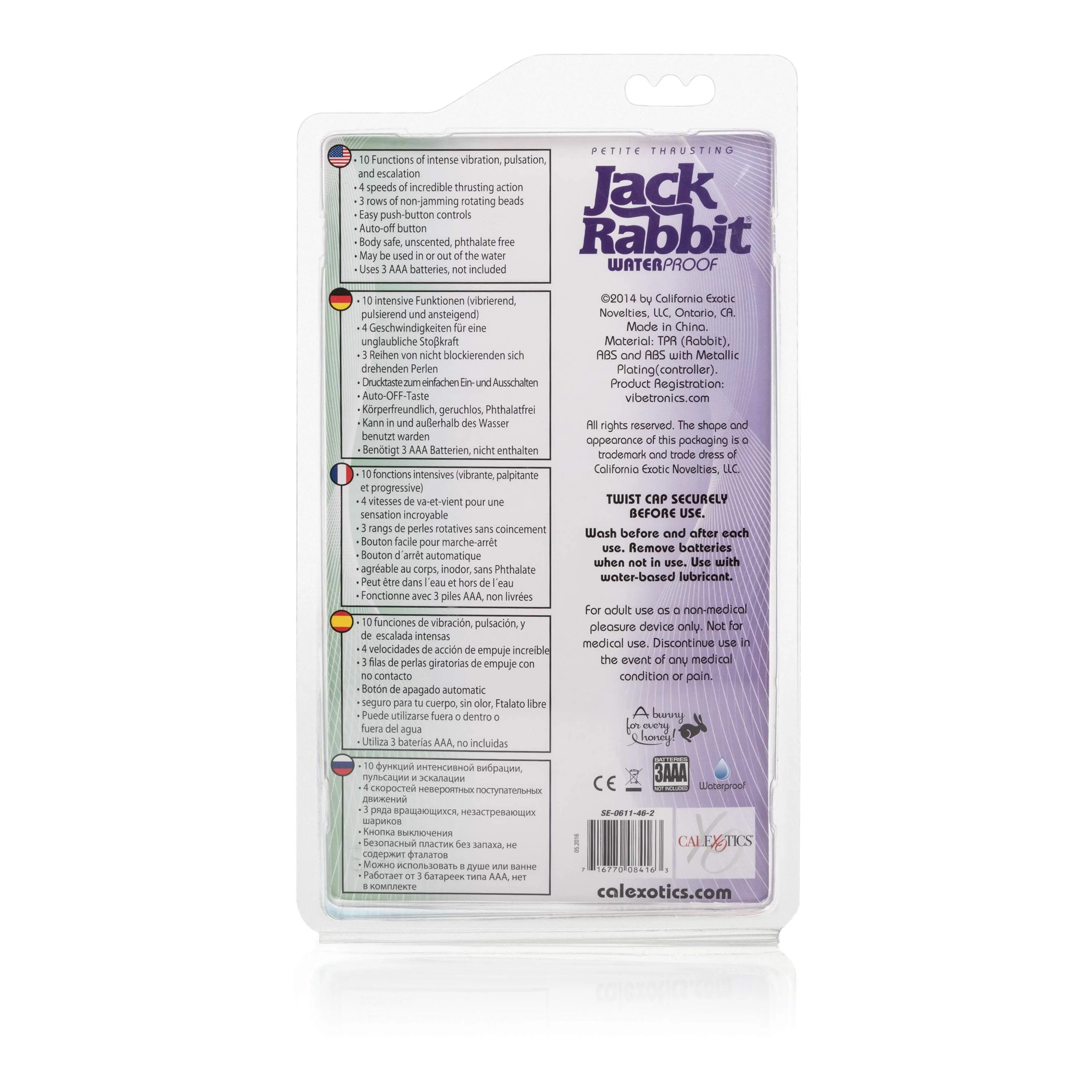 California Exotics - Petite Thrusting Jack Rabbit Intermediate Vibrator (Purple)