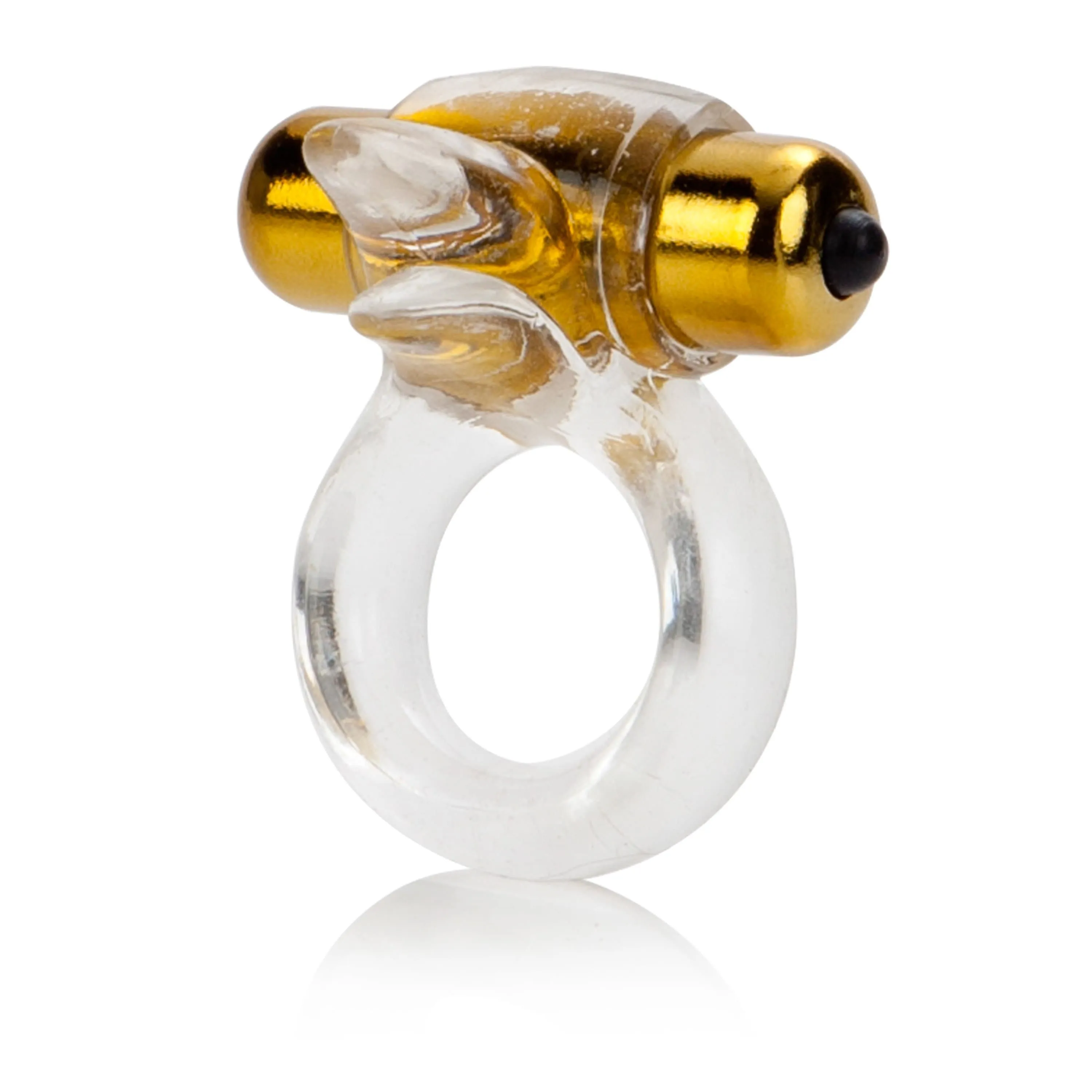 California Exotics - Pure Gold Double Trouble Enhancer Vibrating Cock Ring (Clear)