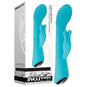 Evolved Aqua Bunny 8.4'' G Spot Rabbit Vibrator Flexible Rechargeable Sex Toy