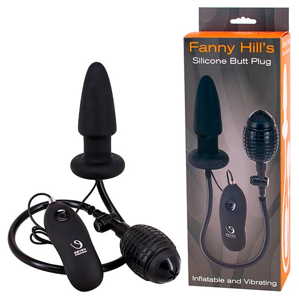 Fanny Hills Inflatable Vibrating Silicone Anal Butt Plug Balloon Couples Sex Toy