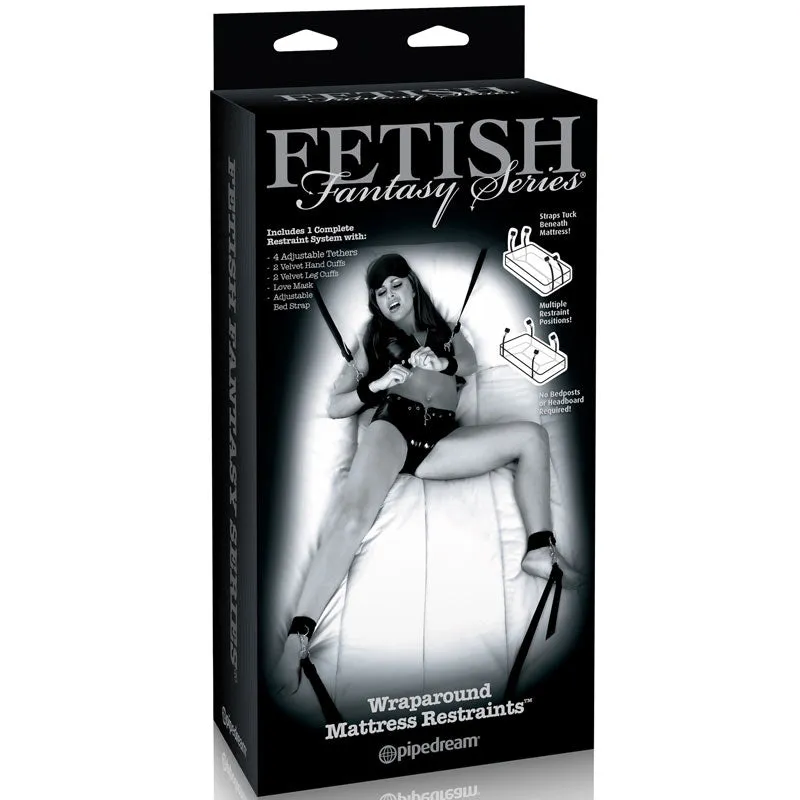 Fetish Fantasy Series Limited Edition Wraparound Mattress Restraints Kit Black