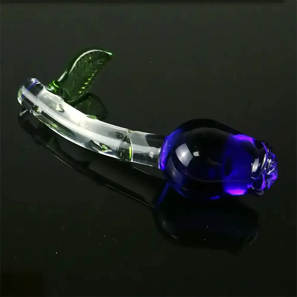 Handheld Glass Clear Rosebud Anal Plug Rose Adult Sex Toy For Clit