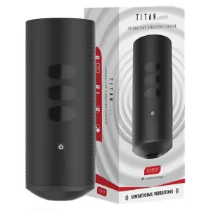 Kiiroo - Titan App-Controlled Interactive Vibrating Masturbator Stroker (Black)