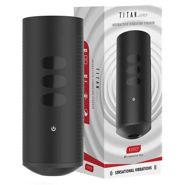 Kiiroo - Titan App-Controlled Interactive Vibrating Masturbator Stroker (Black)