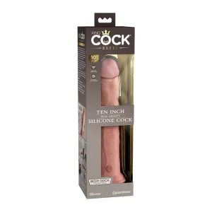 King Cock Elite 10 in. Dual Density Silicone Cock Realistic Dildo With Suction Cup Beige