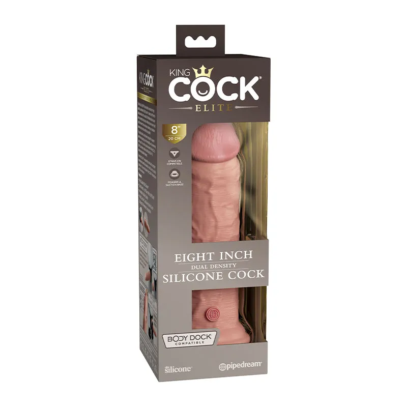 King Cock Elite 8 in. Dual Density Silicone Cock Realistic Dildo With Suction Cup Beige