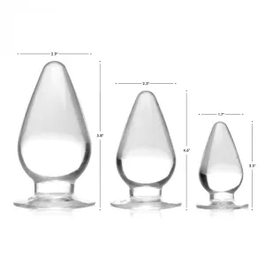 MASTER SERIES TRIPLE CONES 3PC ANAL PLUG SET CLEAR
