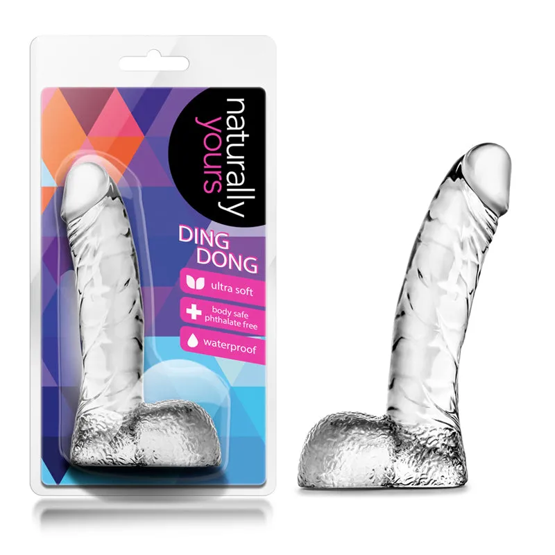 Naturally Yours Ding Dong Realistic 5.5 in. Dildo with Balls Clear