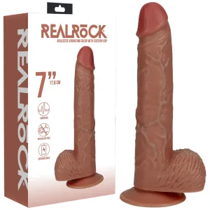 REALROCK 18cm Vibrating Cock   Balls - Tan