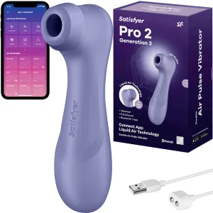 Satisfyer Pro 2 Gen 3 APP Liquid Air Pulse Clitoral Stimulator Vibrator Purple