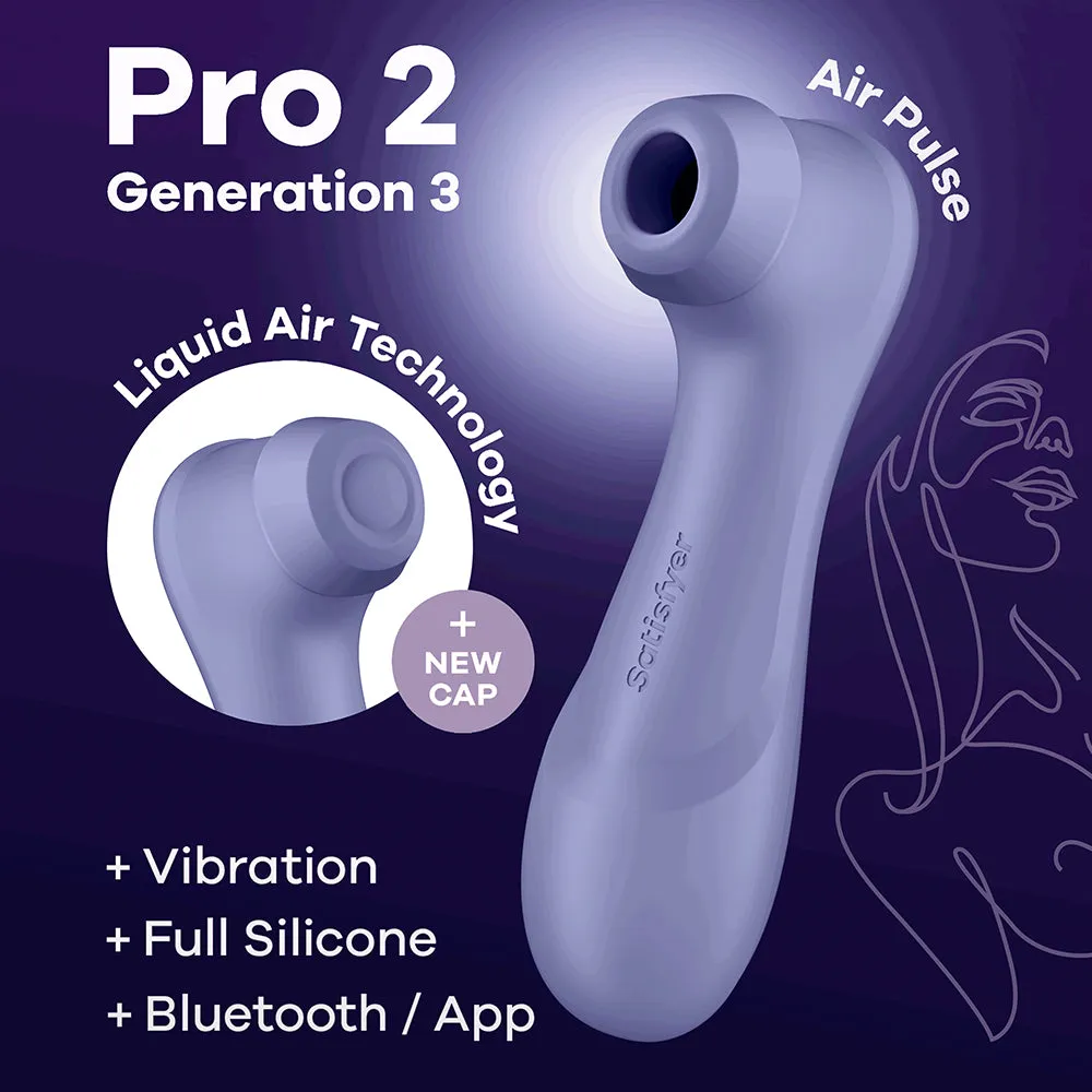 Satisfyer Pro 2 Gen 3 APP Liquid Air Pulse Clitoral Stimulator Vibrator Purple