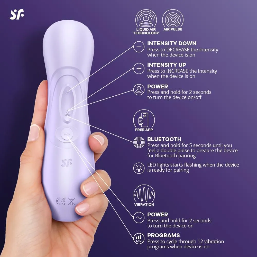 Satisfyer Pro 2 Gen 3 APP Liquid Air Pulse Clitoral Stimulator Vibrator Purple