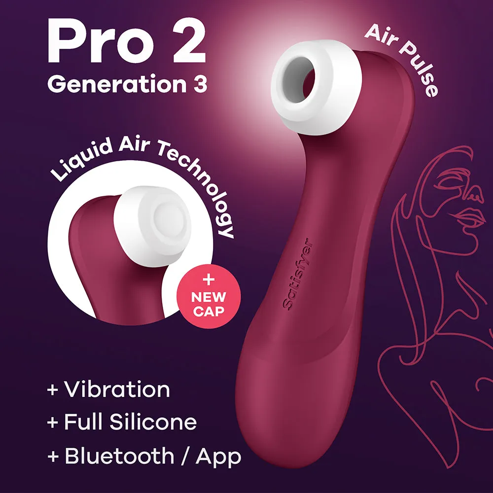 Satisfyer Pro 2 Gen 3 APP Liquid Air Pulse Clitoral Stimulator Vibrator Red