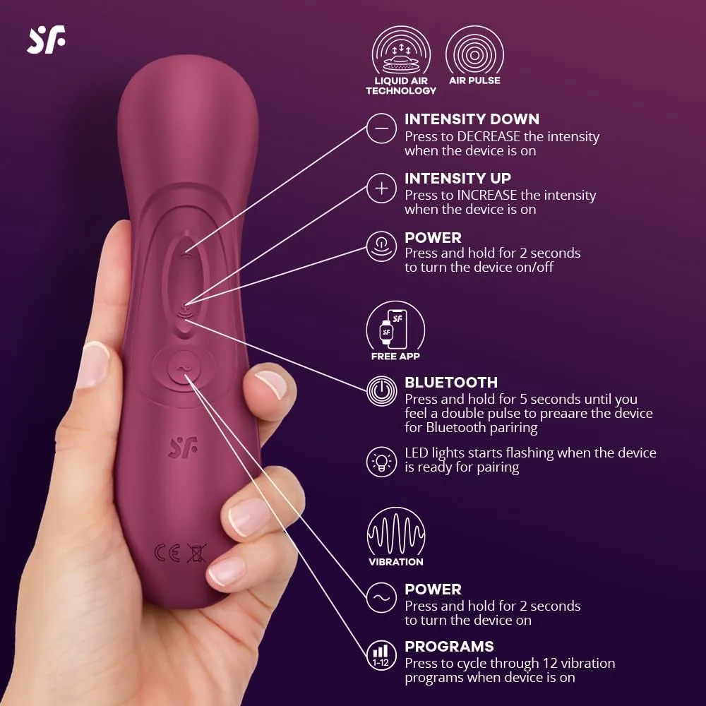 Satisfyer Pro 2 Gen 3 APP Liquid Air Pulse Clitoral Stimulator Vibrator Red