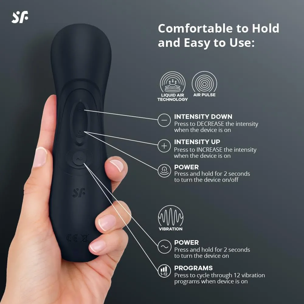 Satisfyer Pro 2 Gen 3 Liquid Air Pulse Clitoral Stimulator Vibrator Black