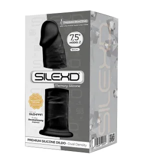 Silexd 7.5 Model 2 Realistic Silicone Dildo Suction Cup Black