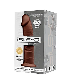 Silexd 7.5 Model 2 Realistic Silicone Dildo Suction Cup Brown