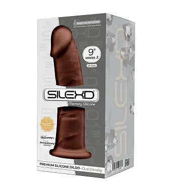 Silexd 9 Model 2 Silicone Realistic Dildo Suction Cup Brown