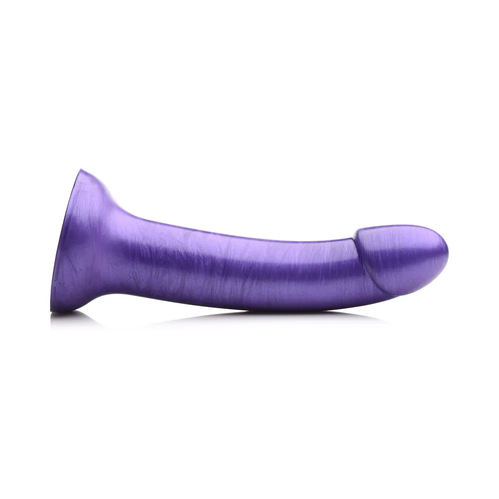 Simply Sweet 7 in. Metallic Silicone Dildo Purple