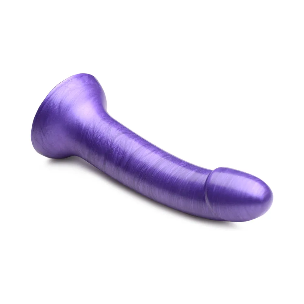 Simply Sweet 7 in. Metallic Silicone Dildo Purple