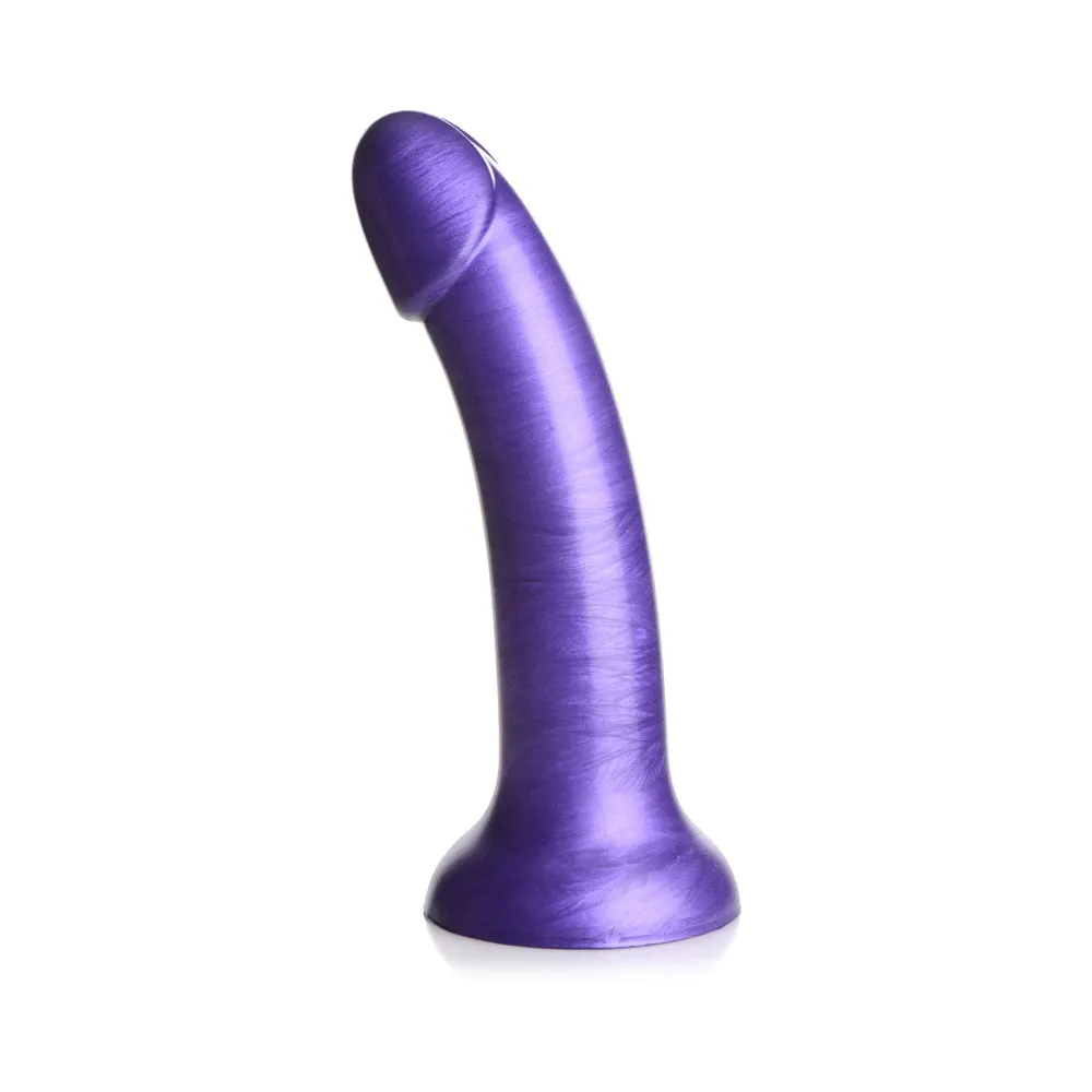 Simply Sweet 7 in. Metallic Silicone Dildo Purple