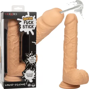 Squirting Fuck Stick 9 Vibrating Dildo Suction Cup Dong Sex Toy Flesh