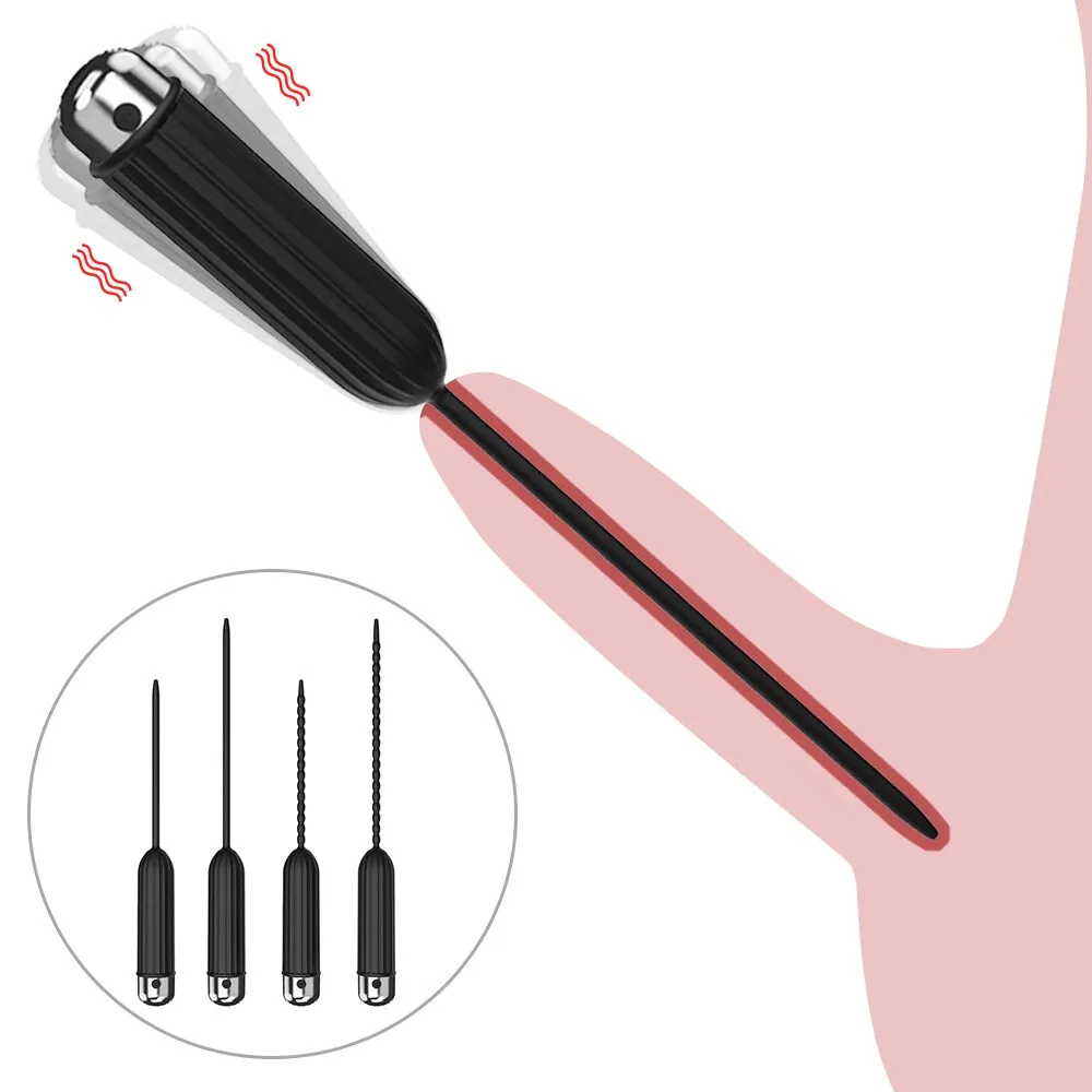 Ten Vibrating Modes Silicone Urethral Sounding Penis Plug Vibrator
