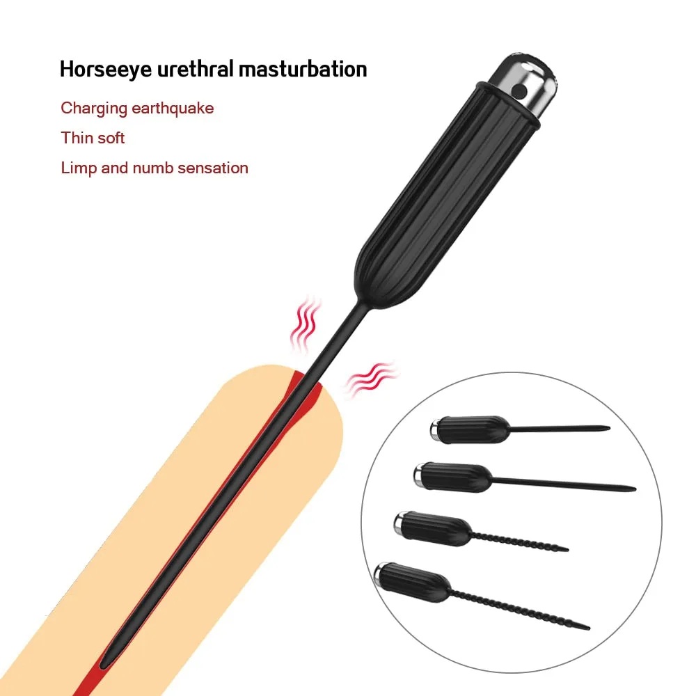 Ten Vibrating Modes Silicone Urethral Sounding Penis Plug Vibrator