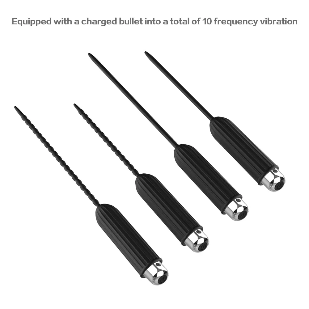 Ten Vibrating Modes Silicone Urethral Sounding Penis Plug Vibrator