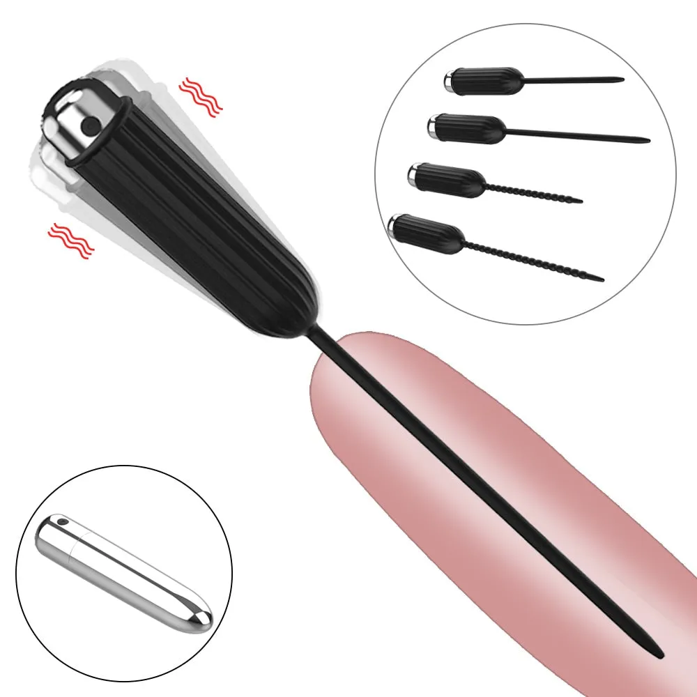 Ten Vibrating Modes Silicone Urethral Sounding Penis Plug Vibrator
