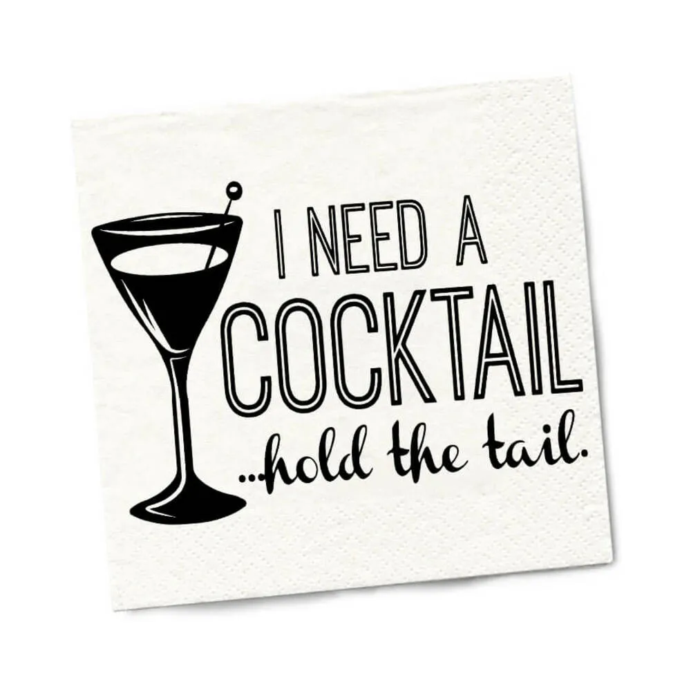 Twisted Wares I Need A Cocktail... Hold The Tail Napkins 20-pack