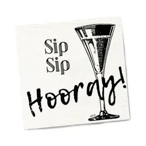 Twisted Wares Sip Sip Hooray Napkins 20-pack