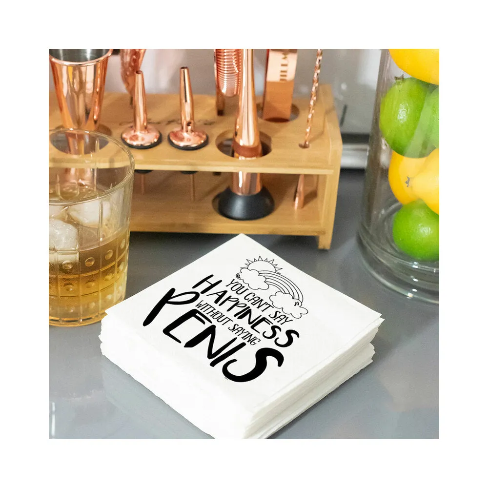 Twisted Wares You Can't Say Happiness Without Saying Penis Napkins 20-pack